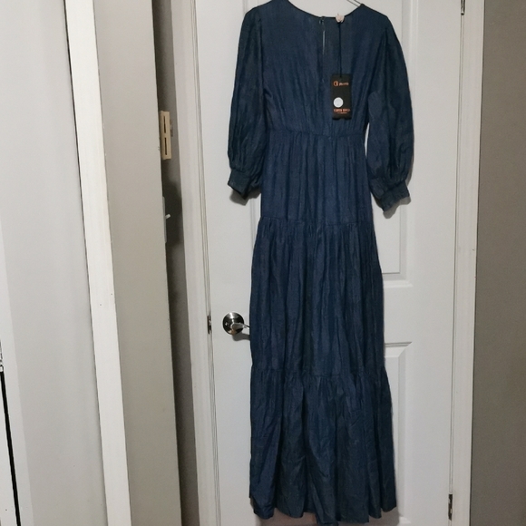 Claudia Rebelo Chic Long Sleeve Denim Dress - Picture 6 of 8